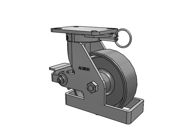 410 Series Top Plate Swivel Caster with 8 x 3 Clear Coat Enamel FS - Drop-Forged Steel Wheel and Poly Cam Brake