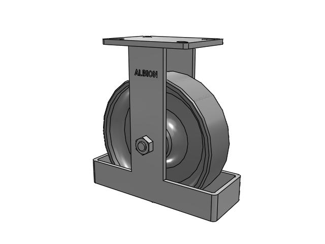 410 Series Top Plate Rigid Caster with 10 x 3 Clear Coat Enamel FS - Drop-Forged Steel Wheel