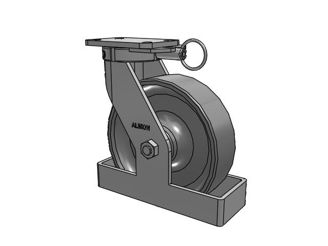 410 Series Top Plate Swivel Caster with 10 x 3 Clear Coat Enamel FS - Drop-Forged Steel Wheel