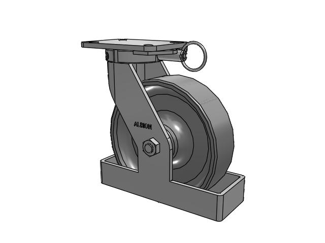 410 Series Top Plate Swivel Caster with 10 x 3 Clear Coat Enamel FS - Drop-Forged Steel Wheel