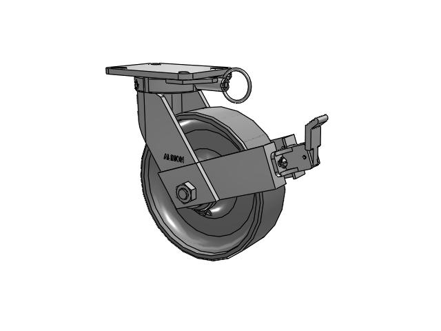 410 Series Top Plate Swivel Caster with 10 x 3 Clear Coat Enamel FS - Drop-Forged Steel Wheel and Face Brake