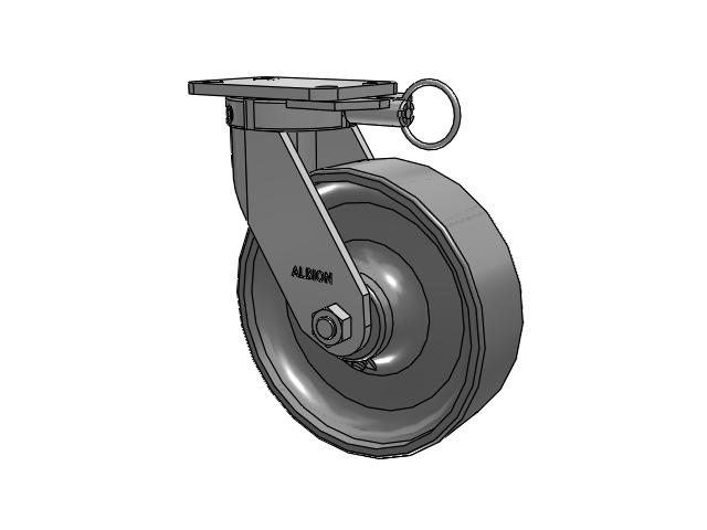 410 Series Top Plate Swivel Caster with 10 x 3 Clear Coat Enamel FS - Drop-Forged Steel Wheel