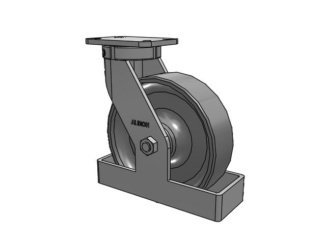 410 Series Top Plate Swivel Caster with 10 x 3 Clear Coat Enamel FS - Drop-Forged Steel Wheel