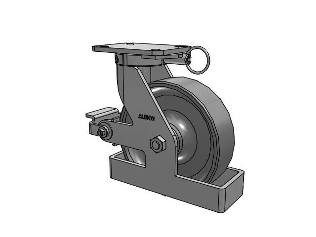 410 Series Top Plate Swivel Caster with 10 x 3 Clear Coat Enamel FS - Drop-Forged Steel Wheel and Poly Cam Brake