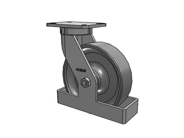 410 Series Top Plate Swivel Caster with 10 x 3 Clear Coat Enamel FS - Drop-Forged Steel Wheel