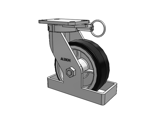 410 Series Top Plate Swivel Caster with 8 x 3 Black Tread on Black Enamel Core MR - Moldon Rubber (Cast Iron Core) Wheel
