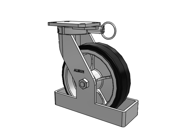 410 Series Top Plate Swivel Caster with 10 x 3 Black Tread on Black Enamel Core MR - Moldon Rubber (Cast Iron Core) Wheel