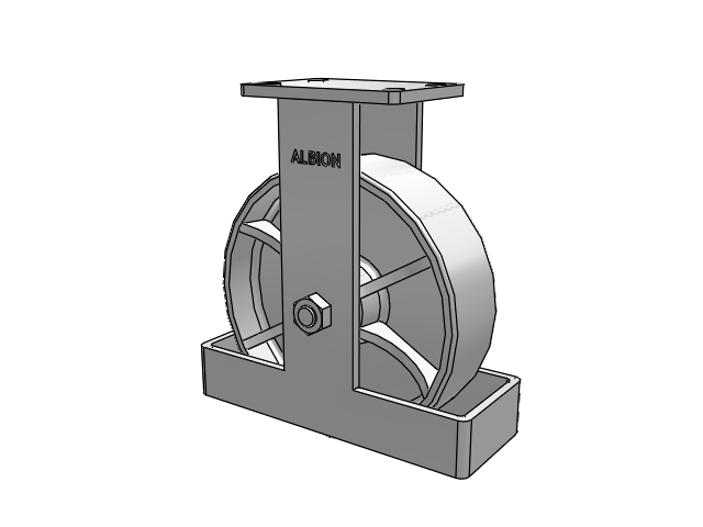 410 Series Top Plate Rigid Caster with 10 x 3 Black Tread on Black Enamel Core MR - Moldon Rubber (Cast Iron Core) Wheel