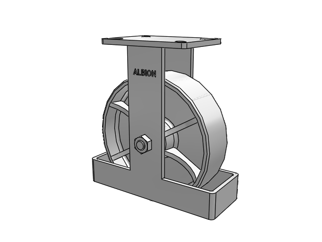 410 Series Top Plate Rigid Caster with 10 x 3 Black Tread on Black Enamel Core MR - Moldon Rubber (Cast Iron Core) Wheel