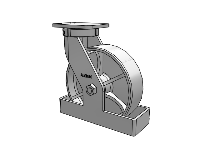 410 Series Top Plate Swivel Caster with 10 x 3 Black Tread on Black Enamel Core MR - Moldon Rubber (Cast Iron Core) Wheel
