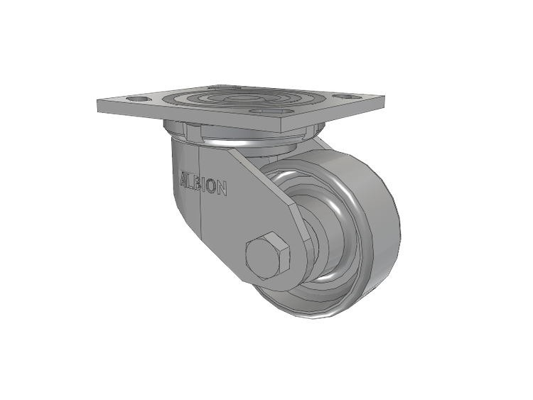 16 Series Top Plate Swivel Caster with 3.25 x 1.5 Grey Enamel CA - Cast Iron Wheel