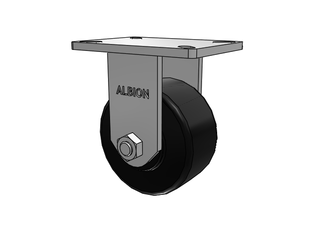 410 Series Top Plate Rigid Caster with 6 x 3 Black Polymer NX - Trionix High Impact Polymer Wheel