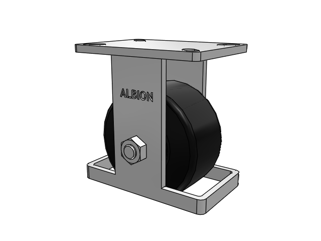 410 Series Top Plate Rigid Caster with 6 x 3 Black Polymer NX - Trionix High Impact Polymer Wheel