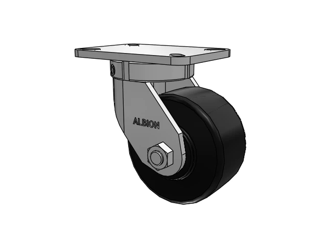 410 Series Top Plate Swivel Caster with 6 x 3 Black Polymer NX - Trionix High Impact Polymer Wheel