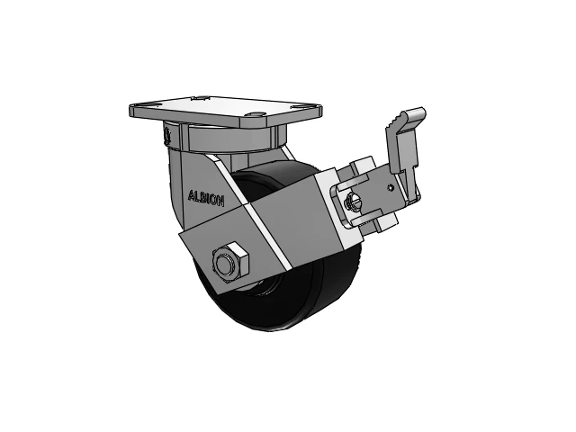 410 Series Top Plate Swivel Caster with 6 x 3 Black Polymer NX - Trionix High Impact Polymer Wheel and Face Brake