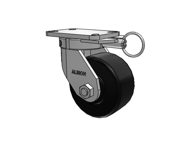410 Series Top Plate Swivel Caster with 6 x 3 Black Polymer NX - Trionix High Impact Polymer Wheel