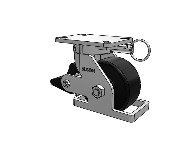 410 Series Top Plate Swivel Caster with 6 x 3 Black Polymer NX - Trionix High Impact Polymer Wheel and Poly Lock Integrated Brake