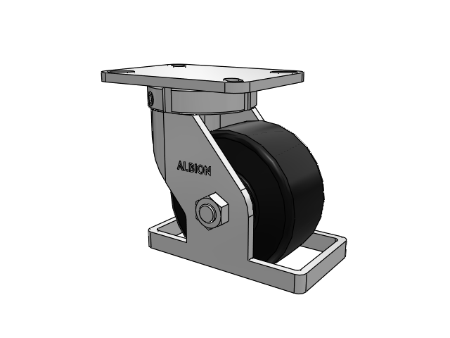 410 Series Top Plate Swivel Caster with 6 x 3 Black Polymer NX - Trionix High Impact Polymer Wheel