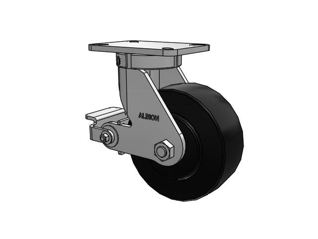 410 Series Top Plate Swivel Caster with 8 x 3 Black Polymer NX - Trionix High Impact Polymer Wheel and Poly Cam Brake