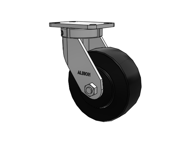 410 Series Top Plate Swivel Caster with 8 x 3 Black Polymer NX - Trionix High Impact Polymer Wheel