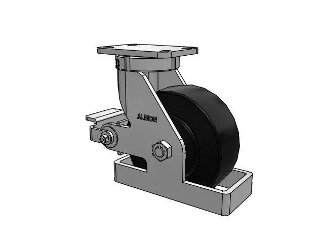 410 Series Top Plate Swivel Caster with 8 x 3 Black Polymer NX - Trionix High Impact Polymer Wheel and Poly Cam Brake
