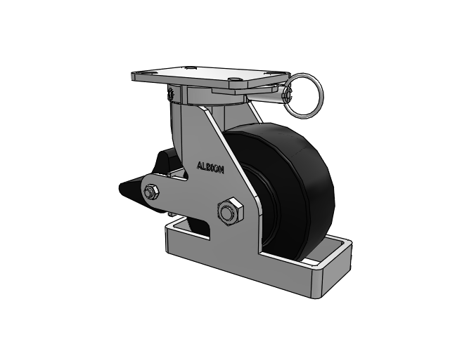 410 Series Top Plate Swivel Caster with 8 x 3 Black Polymer NX - Trionix High Impact Polymer Wheel and Poly Lock Integrated Brake