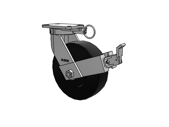 410 Series Top Plate Swivel Caster with 10 x 3 Black Polymer NX - Trionix High Impact Polymer Wheel and Face Brake
