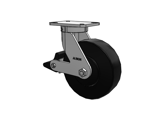 410 Series Top Plate Swivel Caster with 10 x 3 Black Polymer NX - Trionix High Impact Polymer Wheel and Poly Lock Integrated Brake