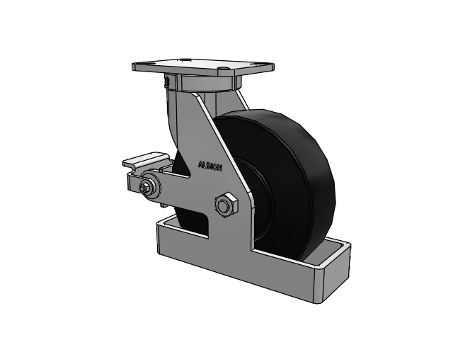 410 Series Top Plate Swivel Caster with 10 x 3 Black Polymer NX - Trionix High Impact Polymer Wheel and Poly Cam Brake