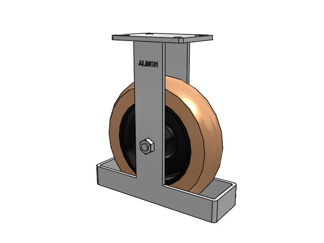 410 Series Top Plate Rigid Caster with 12 x 3 Red-Brown Tread on Black Cast Iron Core PR - Round Polyurethane (Cast Iron Core) Wheel