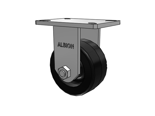 410 Series Top Plate Rigid Caster with 6 x 3 Black Phenolic Resin TM - Phenolic Wheel