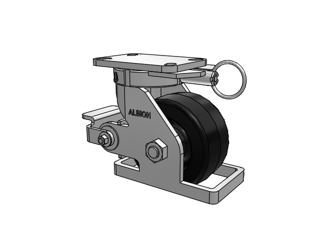 410 Series Top Plate Swivel Caster with 6 x 3 Black Phenolic Resin TM - Phenolic Wheel and Poly Cam Brake