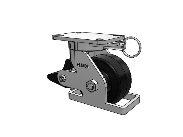 410 Series Top Plate Swivel Caster with 6 x 3 Black Phenolic Resin TM - Phenolic Wheel and Poly Lock Integrated Brake