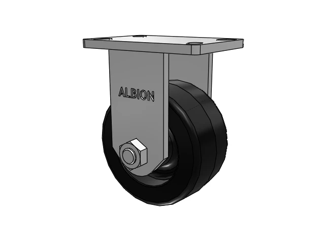 410 Series Top Plate Rigid Caster with 6 x 3 Black Phenolic Resin TM - Phenolic Wheel