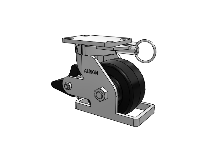 410 Series Top Plate Swivel Caster with 6 x 3 Black Phenolic Resin TM - Phenolic Wheel and Poly Lock Integrated Brake