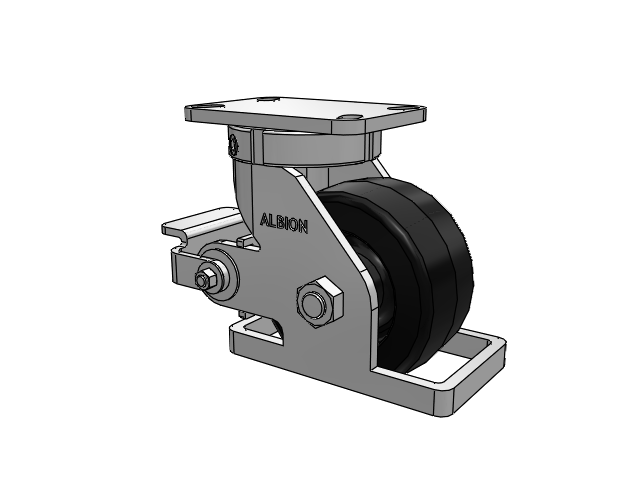 410 Series Top Plate Swivel Caster with 6 x 3 Black Phenolic Resin TM - Phenolic Wheel and Poly Cam Brake
