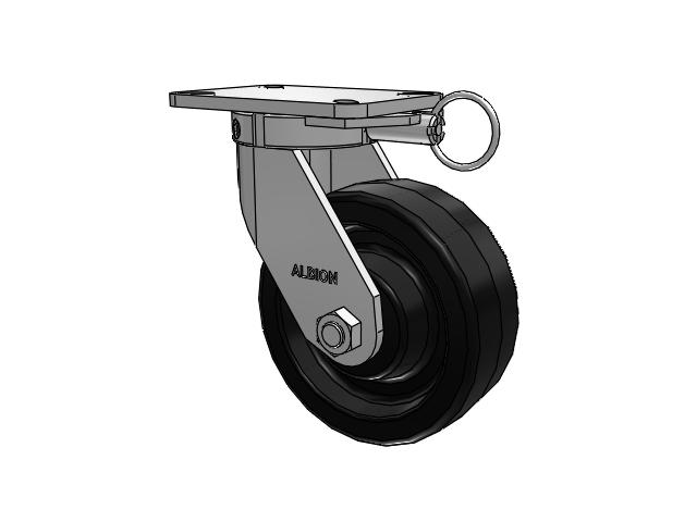 410 Series Top Plate Swivel Caster with 8 x 3 Black Phenolic Resin TM - Phenolic Wheel