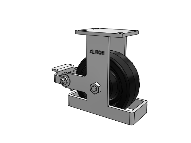 410 Series Top Plate Rigid Caster with 8 x 3 Black Phenolic Resin TM - Phenolic Wheel and Poly Cam Brake