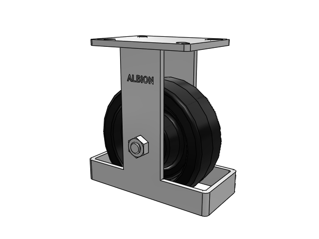 410 Series Top Plate Rigid Caster with 8 x 3 Black Phenolic Resin TM - Phenolic Wheel