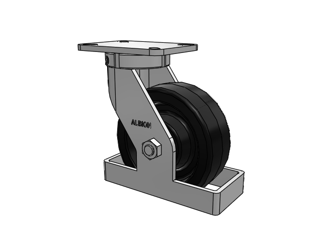 410 Series Top Plate Swivel Caster with 8 x 3 Black Phenolic Resin TM - Phenolic Wheel