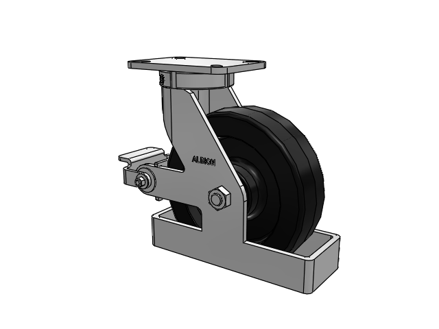 410 Series Top Plate Swivel Caster with 10 x 3 Black Phenolic Resin TM - Phenolic Wheel and Poly Cam Brake