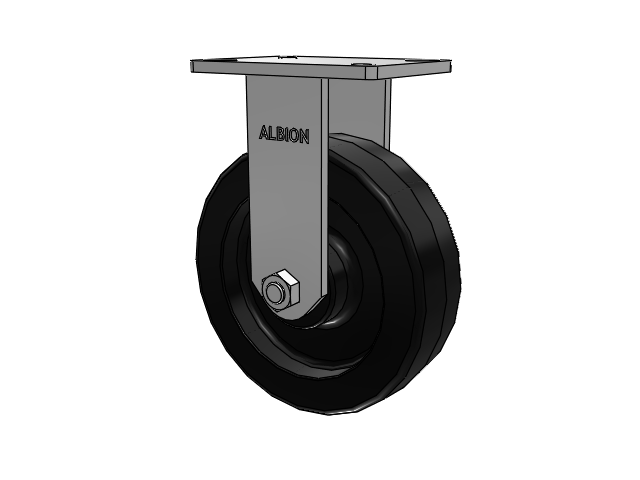 410 Series Top Plate Rigid Caster with 10 x 3 Black Phenolic Resin TM - Phenolic Wheel