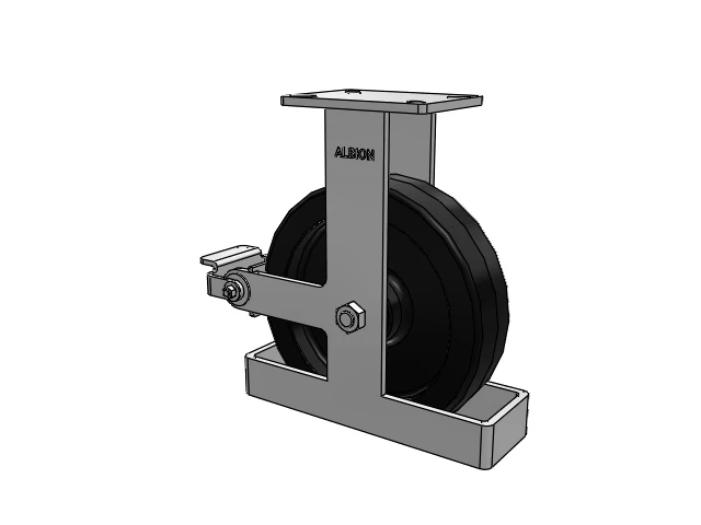 410 Series Top Plate Rigid Caster with 12 x 3 Black Phenolic Resin TM - Phenolic Wheel and Poly Cam Brake
