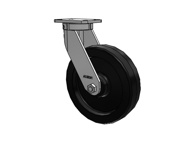 410 Series Top Plate Swivel Caster with 12 x 3 Black Phenolic Resin TM - Phenolic Wheel