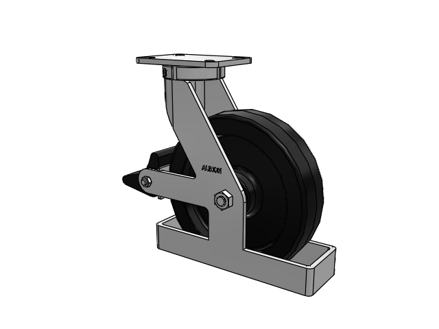 410 Series Top Plate Swivel Caster with 12 x 3 Black Phenolic Resin TM - Phenolic Wheel and Poly Lock Integrated Brake