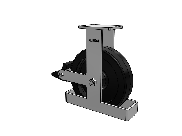 410 Series Top Plate Rigid Caster with 12 x 3 Black Phenolic Resin TM - Phenolic Wheel and Poly Lock Integrated Brake