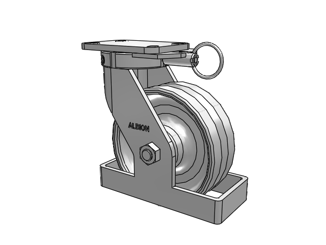 410 Series Top Plate Swivel Caster with 8 x 3 Clear Coat Enamel VF - Drop-Forged Steel V-Groove Wheel