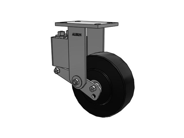 42 Series Top Plate Rigid Caster with 8 x 2.5 Black Polymer NX - Trionix High Impact Polymer Wheel