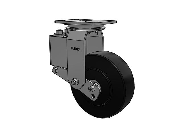 42 Series Top Plate Swivel Caster with 8 x 2.5 Black Polymer NX - Trionix High Impact Polymer Wheel