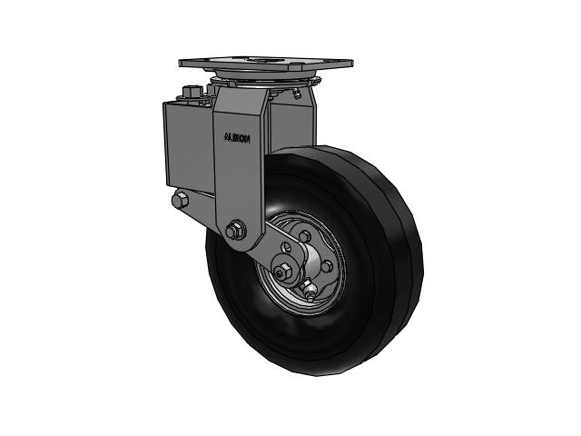 42 Series Top Plate Swivel Caster with 10 x 3.08 Black Rubber SF Pneumatic Rubber Wheel